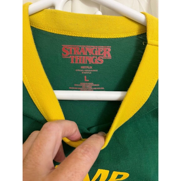 Stranger Things Camp Know Where Ringer T-shirt Lg - Picture 2 of 3